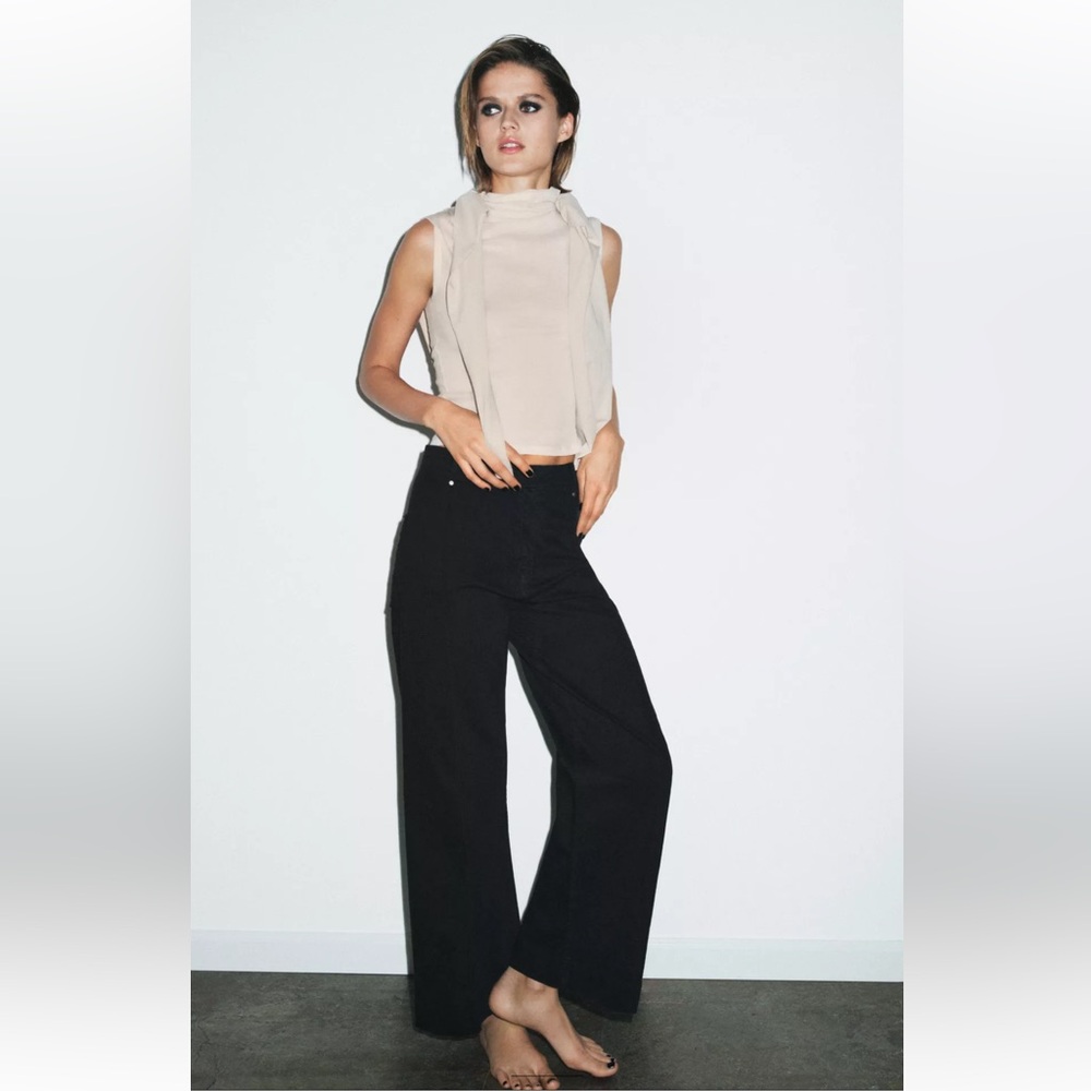 Zara high waisted wide leg jean pant